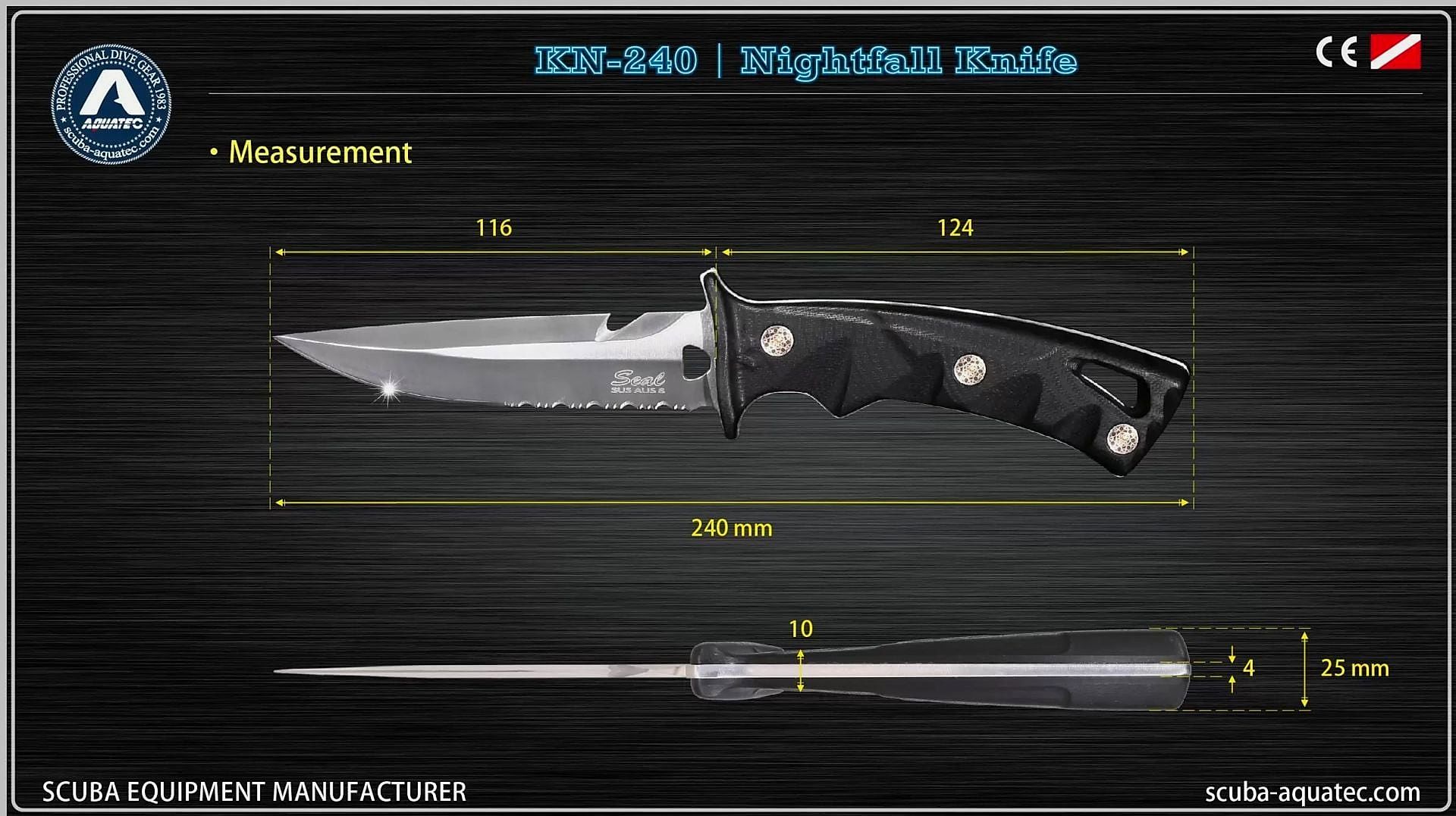 KN-240AC Bıçak - NightFall (Dalış Bıçağı)