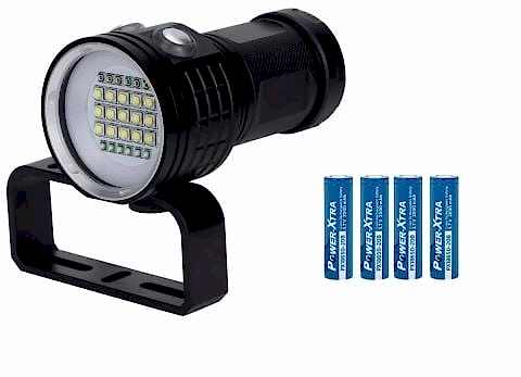 IPX8 27 LED'li 12000 Lümen Dalış Feneri - Pil Dahil